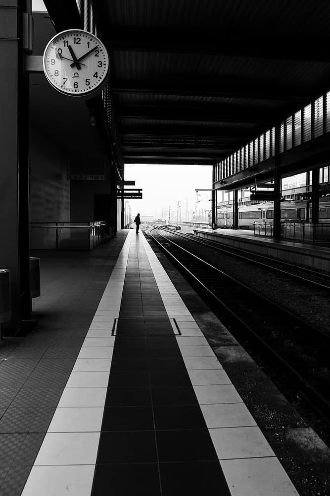 Solitary Station Clock by Rui Ferreira — canvas wall art