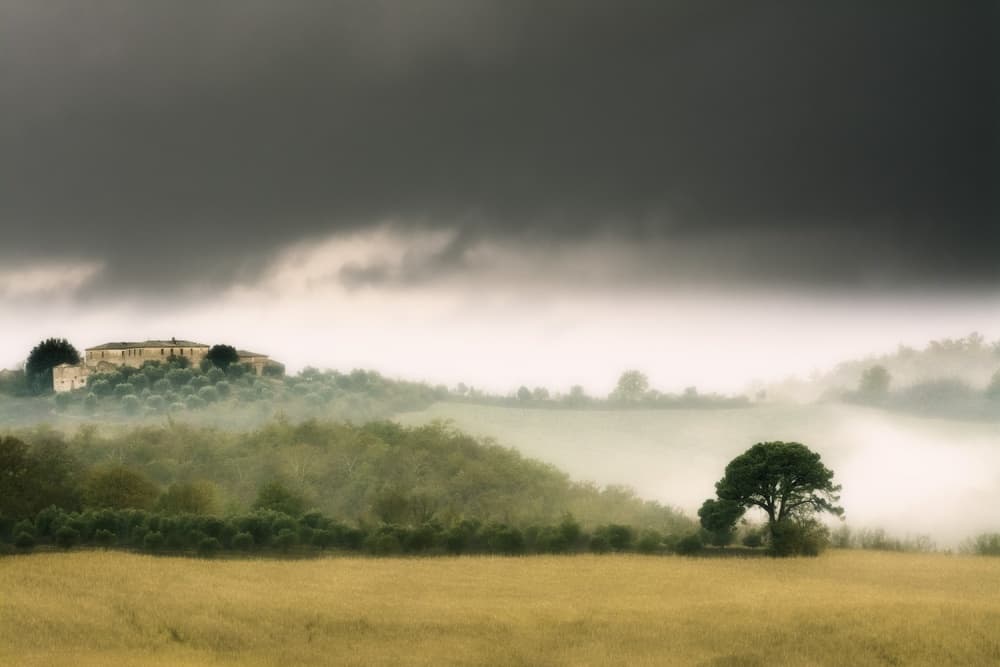 Serene Misty Countryside by Ivan Bertusi — canvas wall art