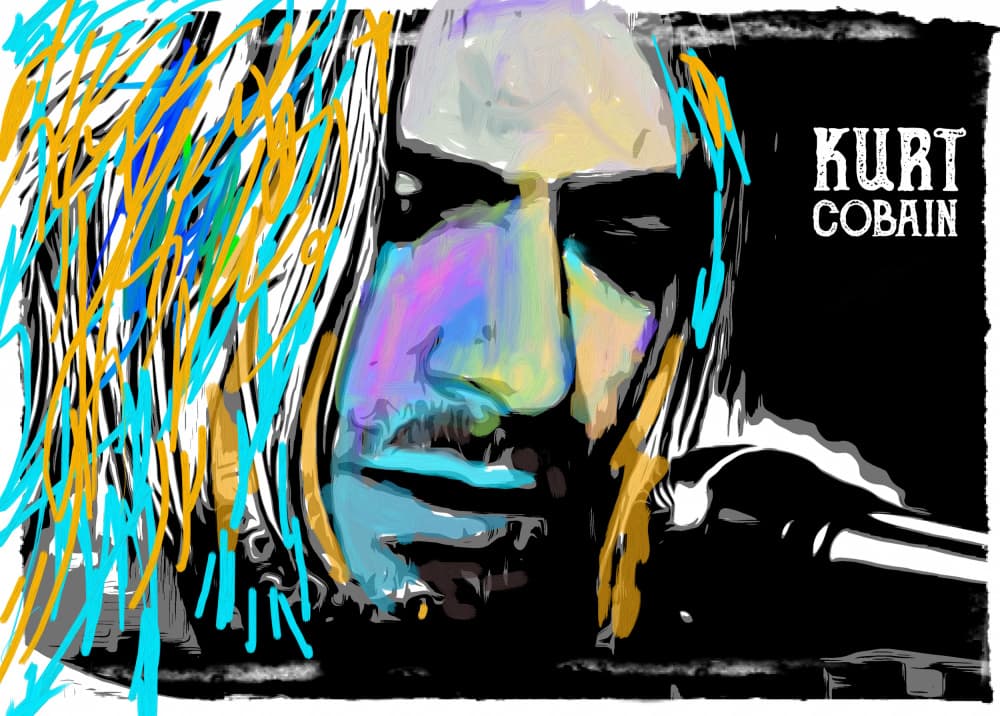 Kurt Cobain Nirvana by Lembayung senja studio [Vintage Poster] — canvas wall art