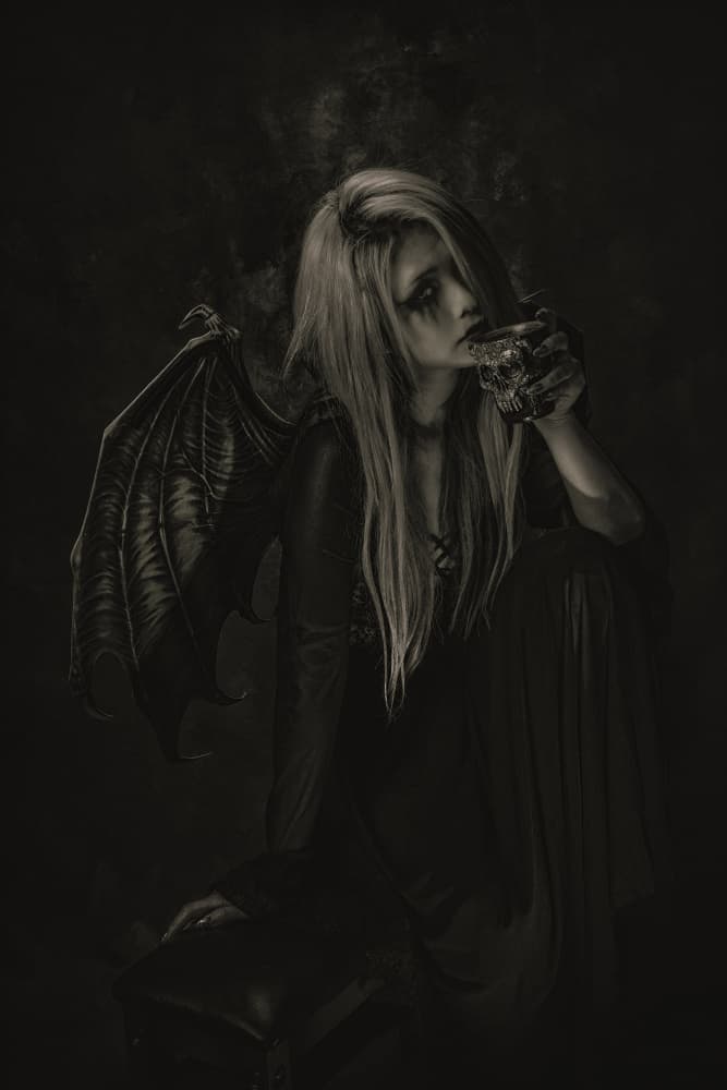 Dark Angel Skull Goblet by KOIKI — canvas wall art