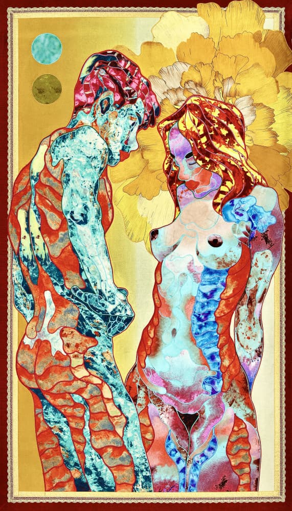 Vibrant Adam And Eve by Kostyantin Malginov — canvas wall art