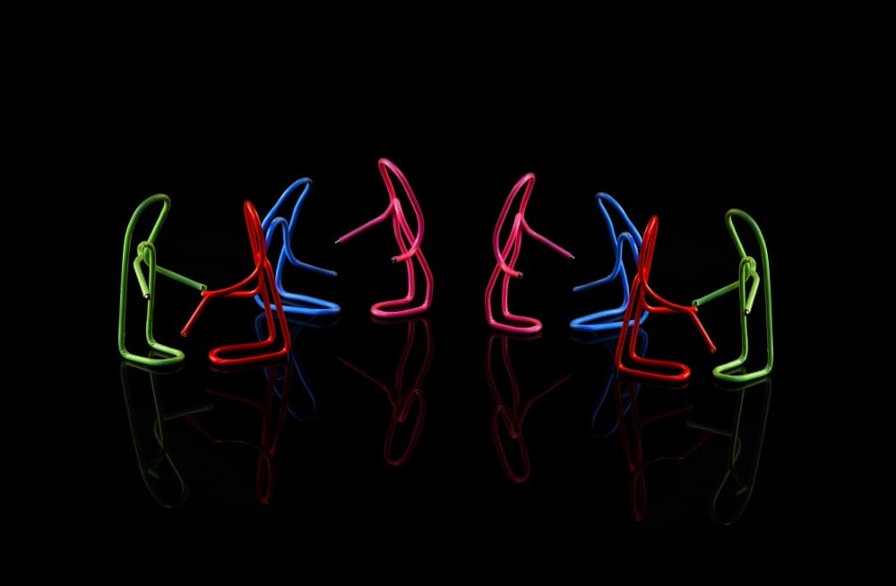Colorful Paperclip Meeting by Kent Mathiesen — canvas wall art