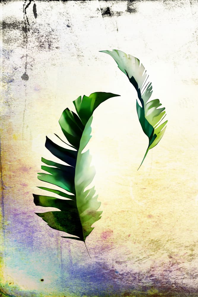 Tropical Flowing Leaves by Rafal Kulik — canvas wall art
