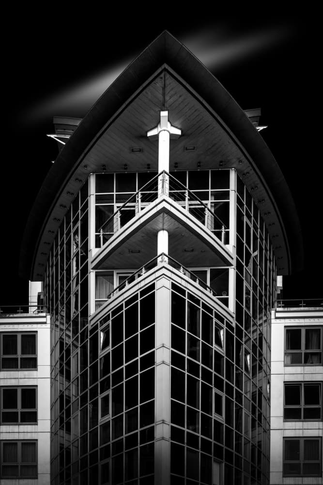 Monochrome Urban Geometry by Luigi Greco — canvas wall art