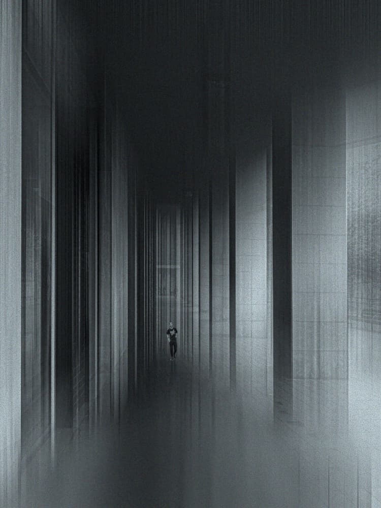 Abstract Hallway Solitude by Juan Antonio Palacios — canvas wall art