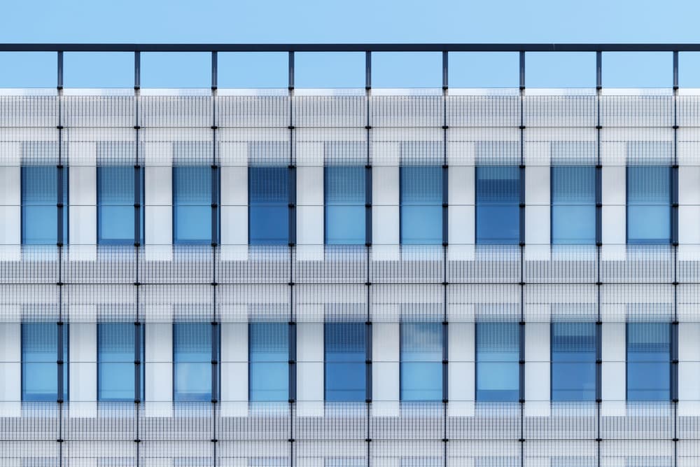 Modern Blue Windows by Andrea Comari — canvas wall art