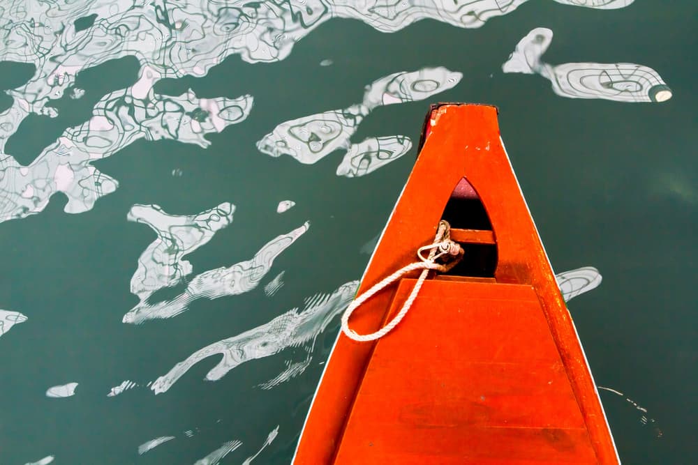 Orange Boat Reflections by Ugur Erkmen — canvas wall art