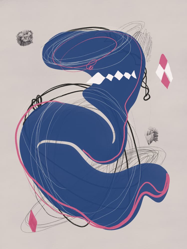 Dynamic Blue Creature by Little Dean — canvas wall art