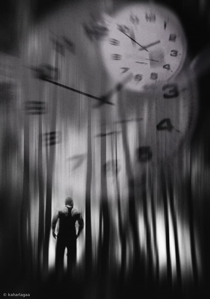 Solitary Figure Passing Time by Kahar Lagaa — canvas wall art