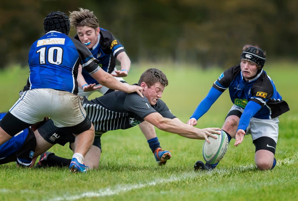 Rugby Game Action by Hugh Wilkinson — canvas wall art