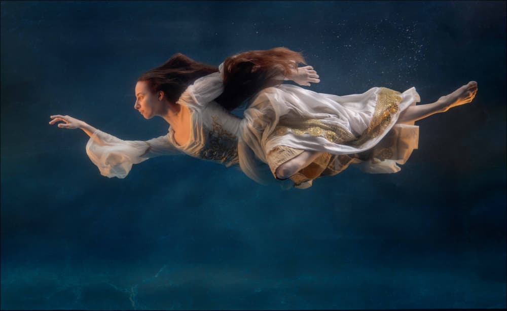 Ethereal Woman Floating by Derwood — canvas wall art