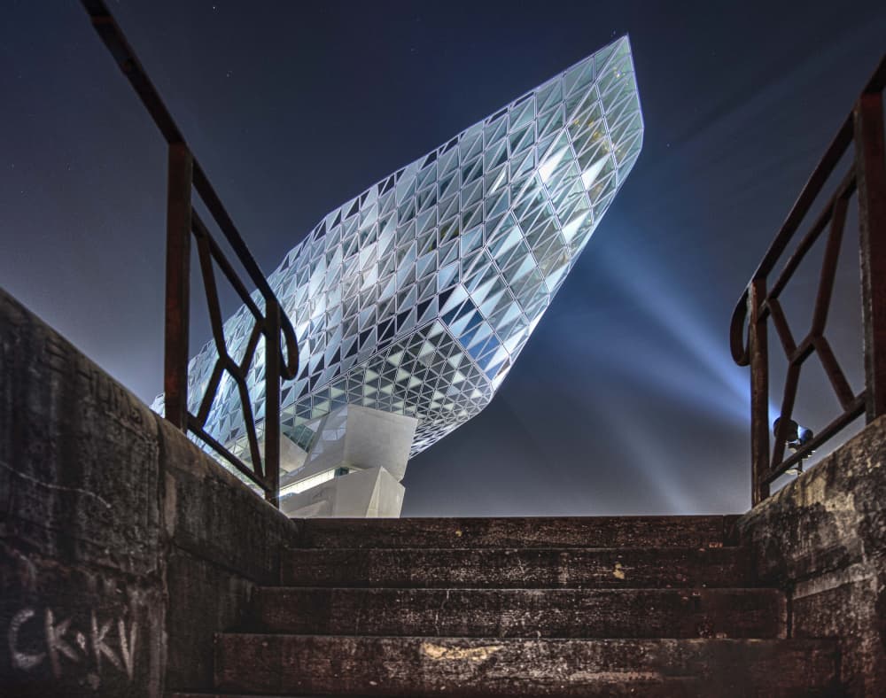 Modern Building Night by erwin hodister — canvas wall art