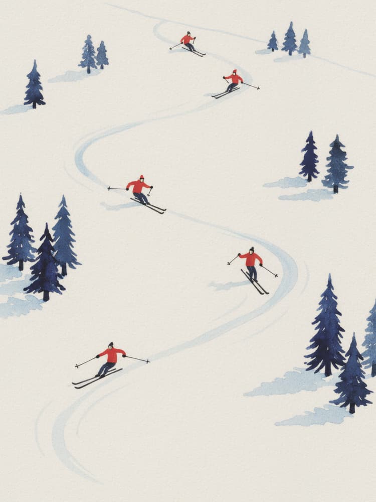 Winter Mountain Skiing by Andreas Magnusson — canvas wall art
