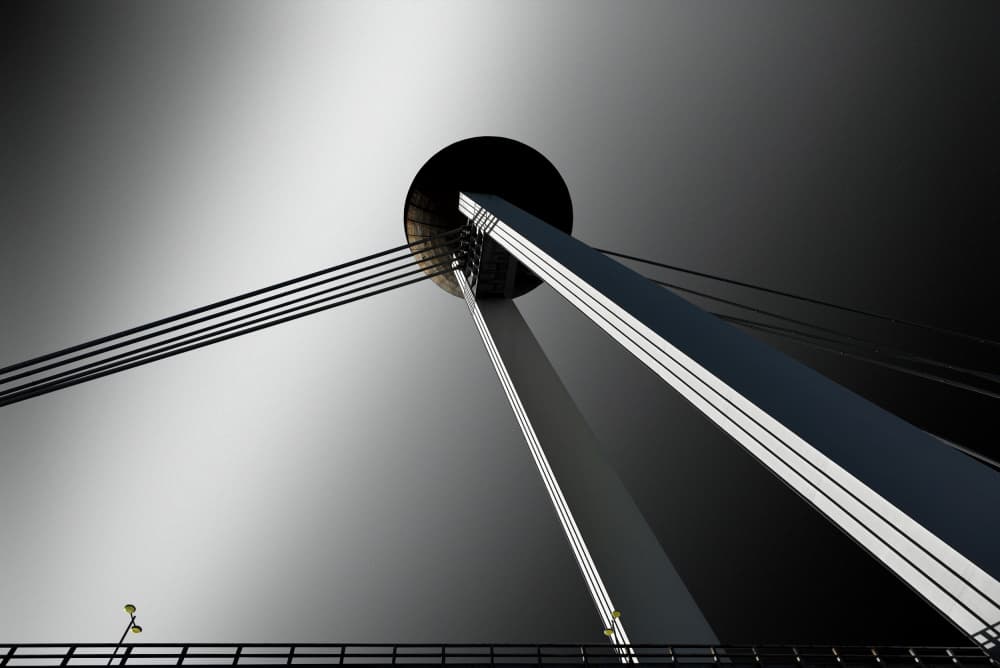 Modern Bridge Lines by Jorge Pimenta — canvas wall art