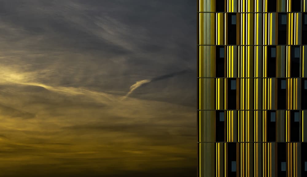 Golden Facade Sunset by Gilbert Claes — canvas wall art