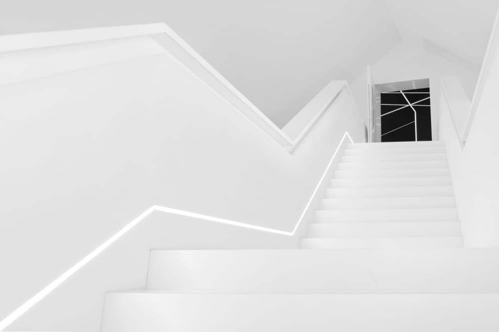 Modern White Staircase by Lus Joosten — canvas wall art