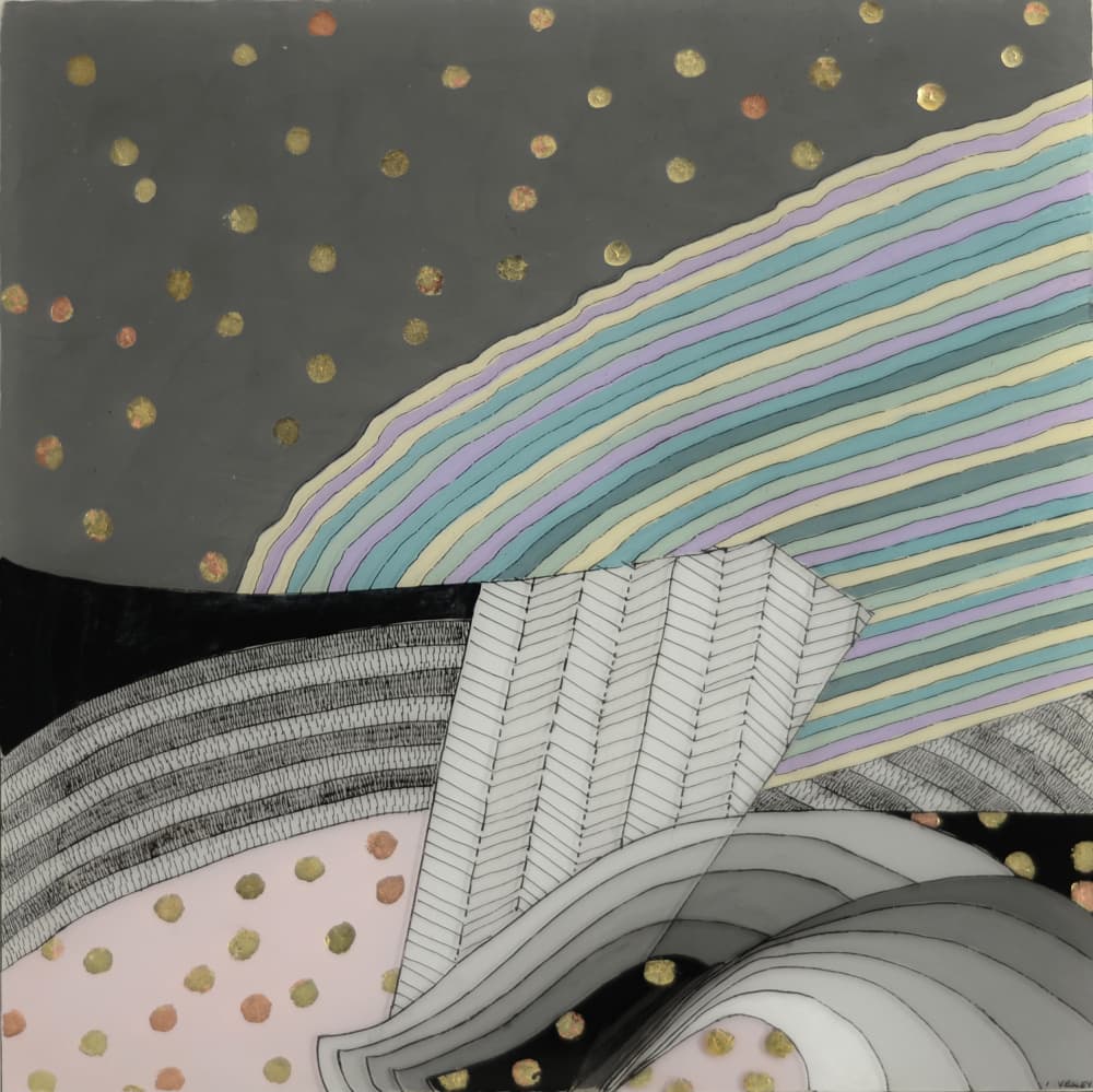 Geometric Waves and Dots by Irene Yesley — canvas wall art