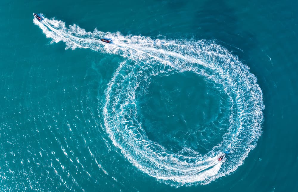 Turquoise Jet Ski Swirl by Ido Meirovich — canvas wall art