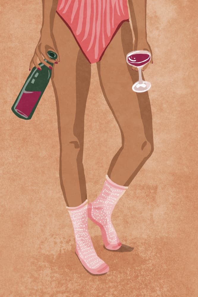 Wine and socks by Raissa Oltmanns — canvas wall art
