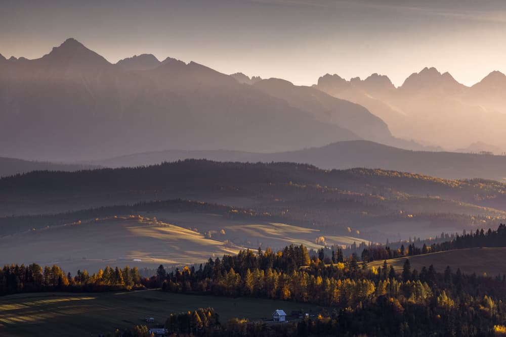 Misty Autumn Mountain Layers by Slawomir Kowalczyk AFRP FIAP IAAP — canvas wall art