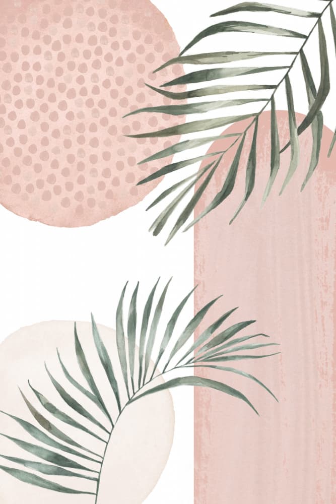 Modern Blush Palm Abstract by Sally Ann Moss — canvas wall art