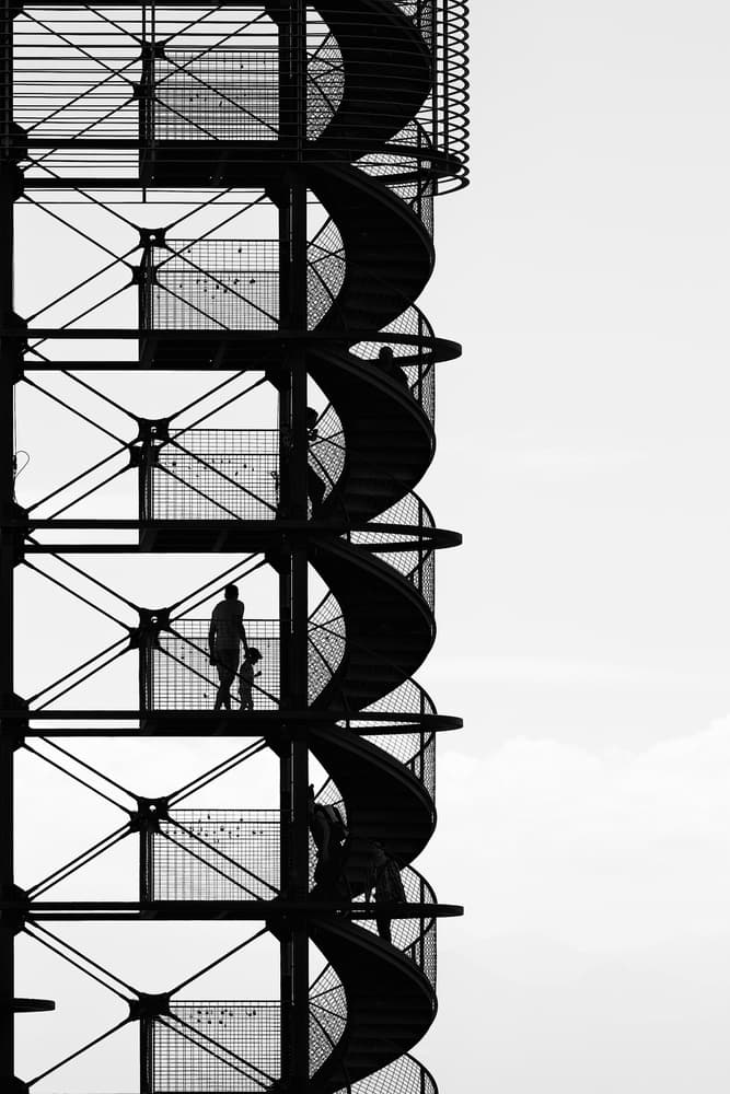 Spiral Staircase Silhouettes by Peter Pfeiffer — canvas wall art