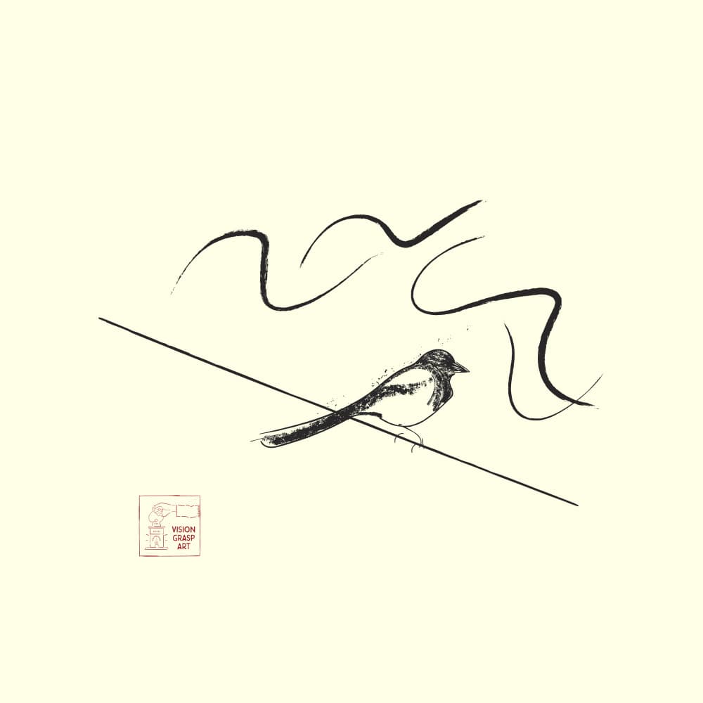 Minimalist Bird Drawing by The Creating Mind — canvas wall art
