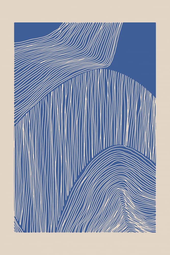 Organic Blue Lines by Melloi Art Prints — canvas wall art
