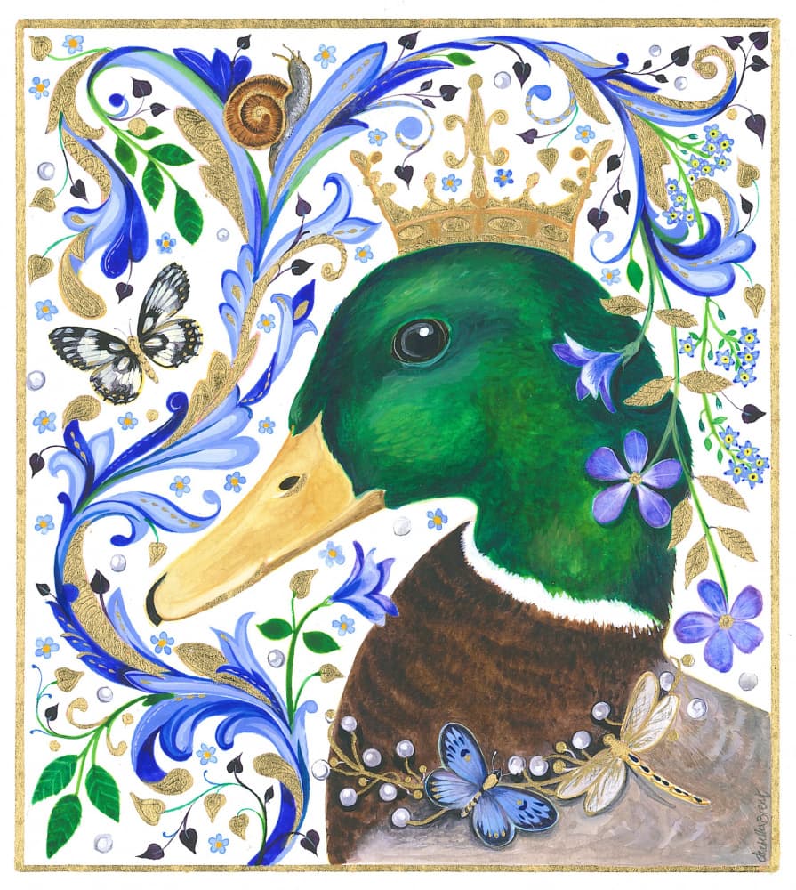 Regal Duck Adorned With A Gold Crown by Isabelle Brent — canvas wall art