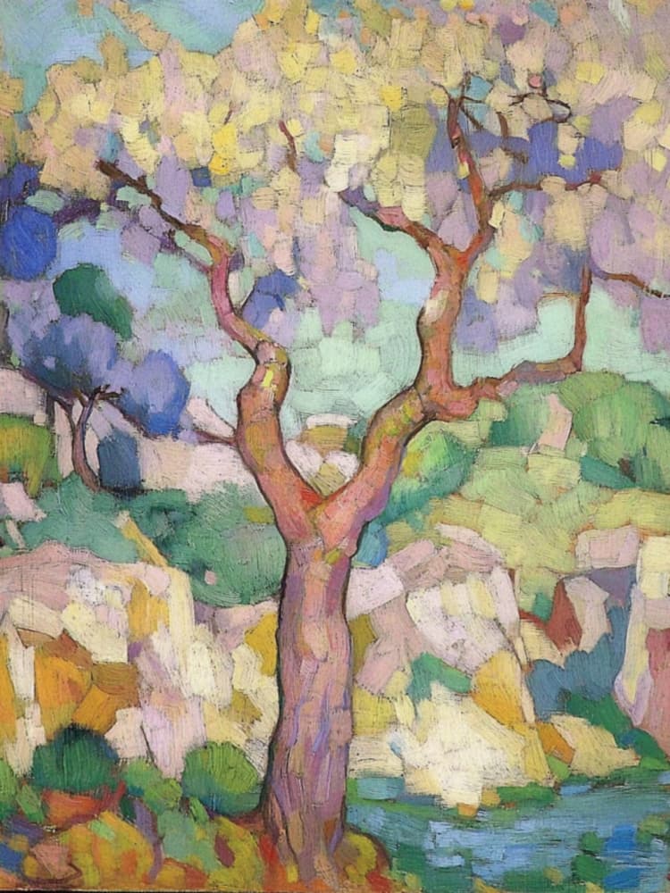 Colorful Expressive Tree by Avanesova Elena — canvas wall art