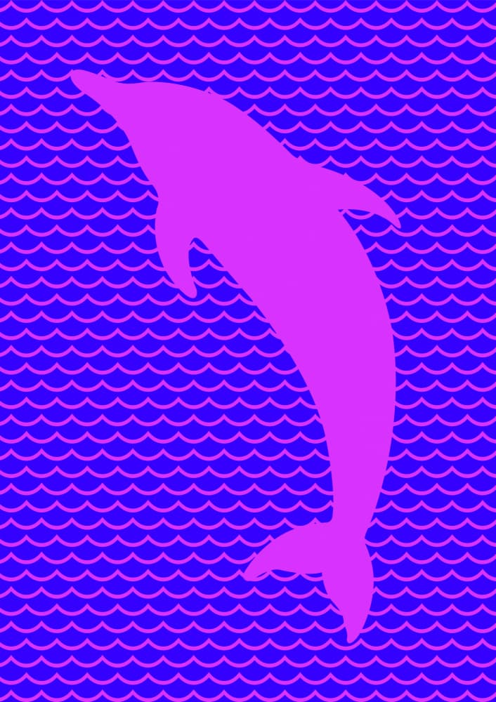 Pink Dolphin Silhouette by Carlo Kaminski — canvas wall art