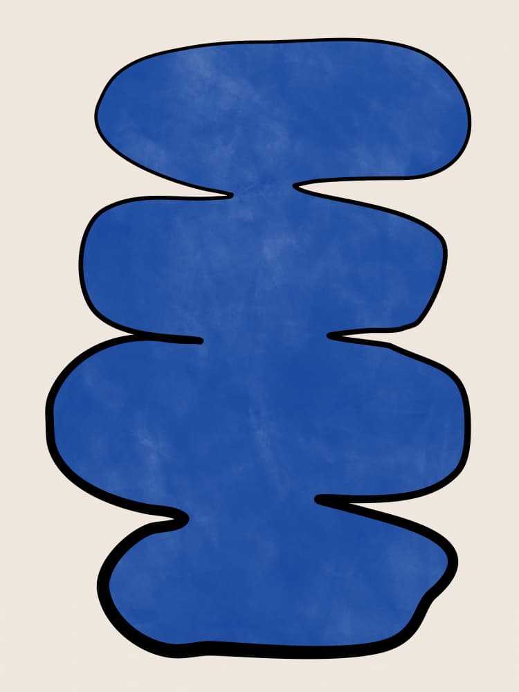 Blue Organic Shapes by Elena Ristova — canvas wall art