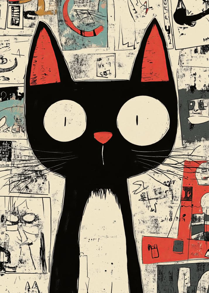 Big-Eyed Black Cat by Andreas Magnusson — canvas wall art