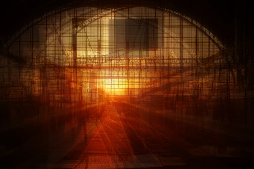 Train Station Glow by Bastian Kienitz — canvas wall art