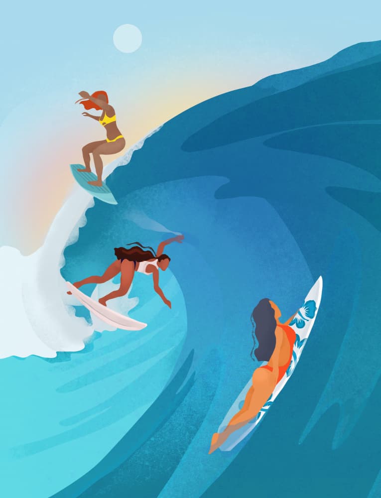 Surfers by Petra Lizde — canvas wall art