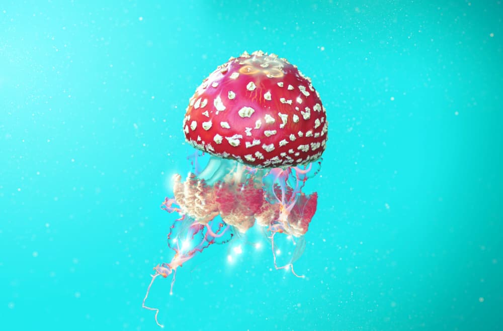Glowing Mushroom Jellyfish by Artem Pozdniakov — canvas wall art