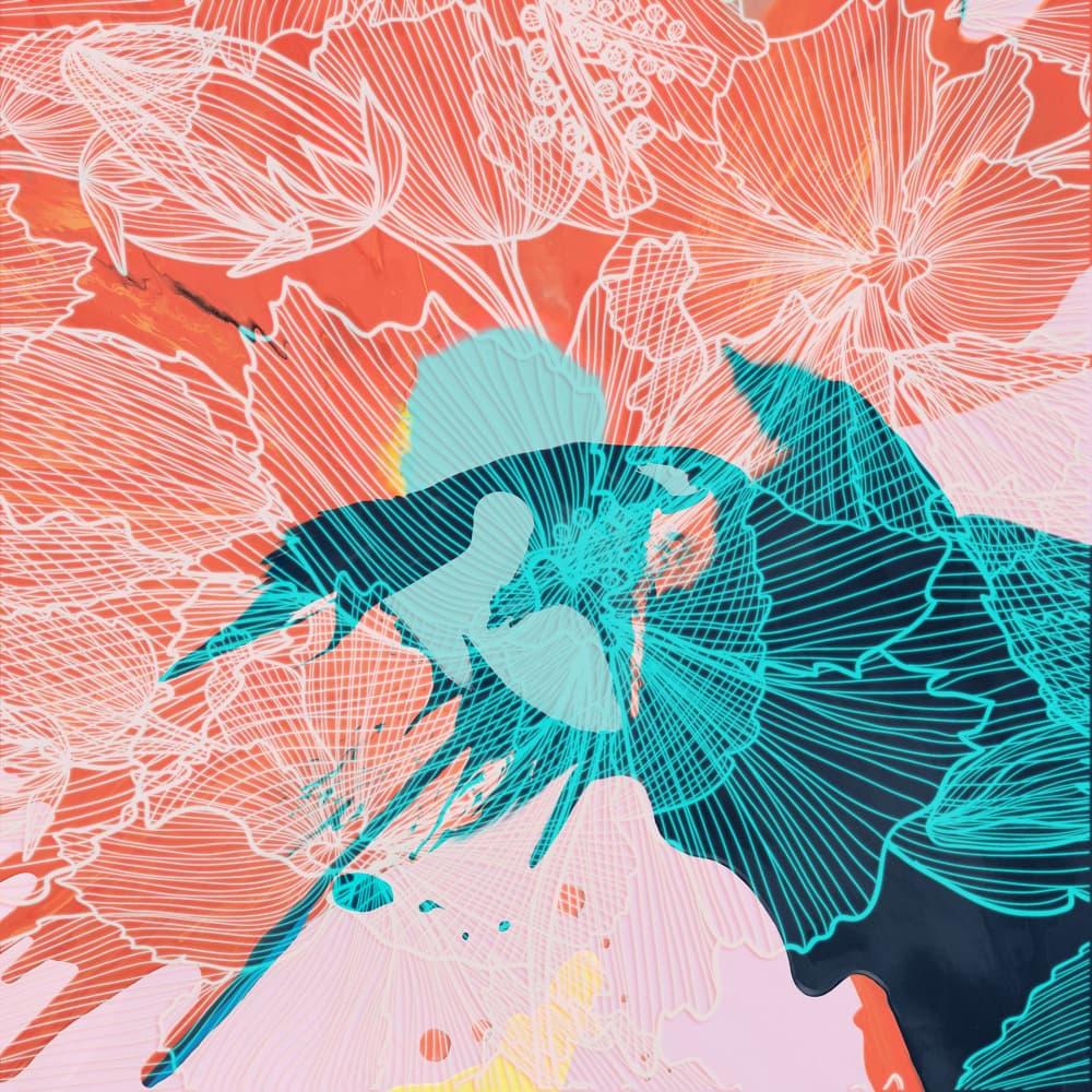Vibrant Floral Layers by Pelin Atilla — canvas wall art