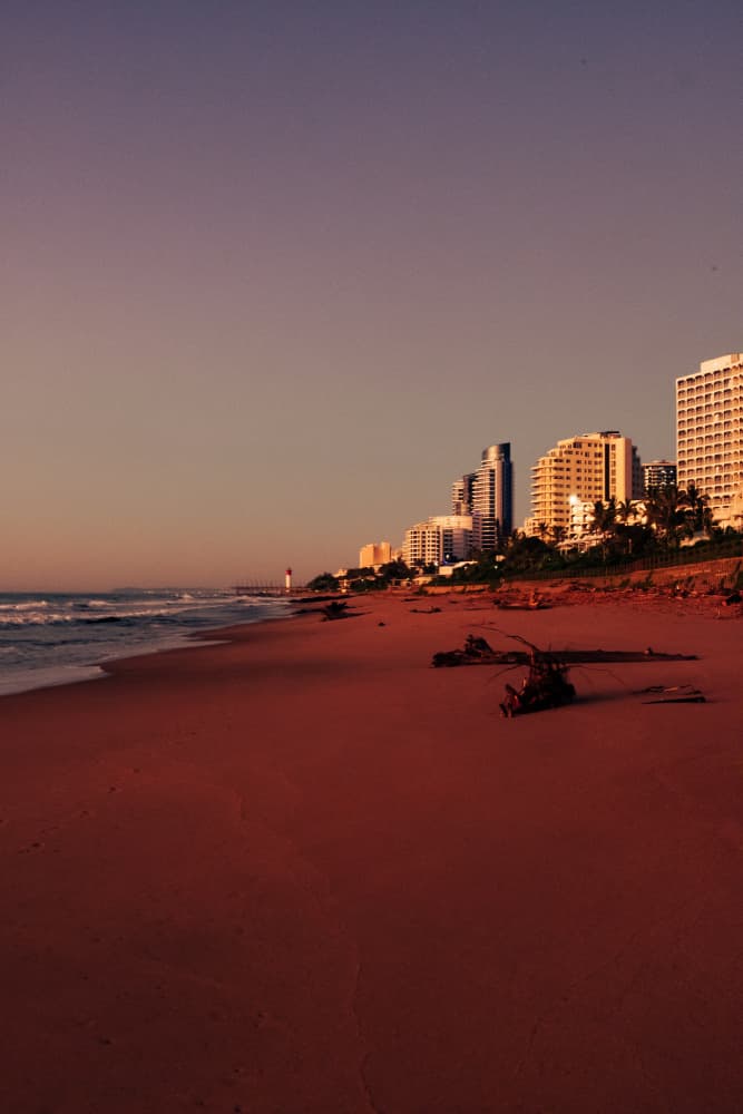 Golden Hour City Beach by Dan Edwards — canvas wall art