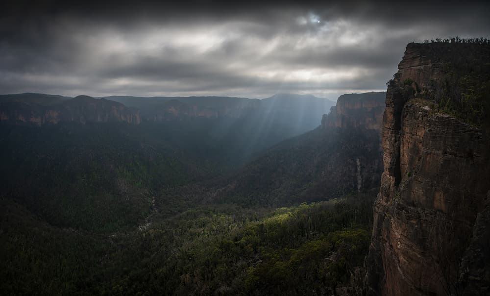 Dramatic Canyon Sunrays by Yan Zhang — canvas wall art
