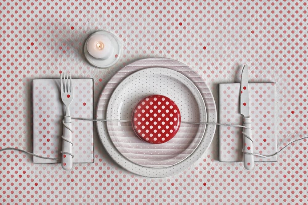 Polka Dot Place Setting by Dimitar Lazarov - Dim — canvas wall art