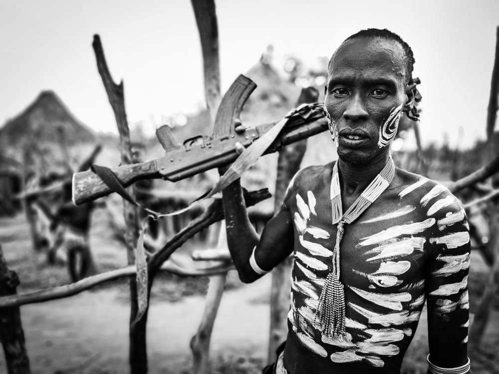 African Tribal Warrior by Svetlin Yosifov — canvas wall art