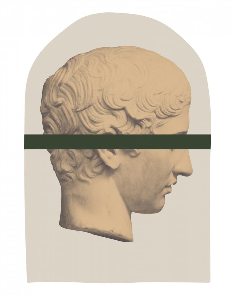 Classical Bust Green Bar by Talitha McQueen — canvas wall art