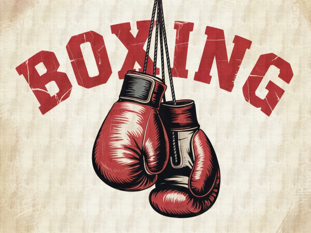 Vintage Red Boxing Gloves by Andreas Magnusson — canvas wall art