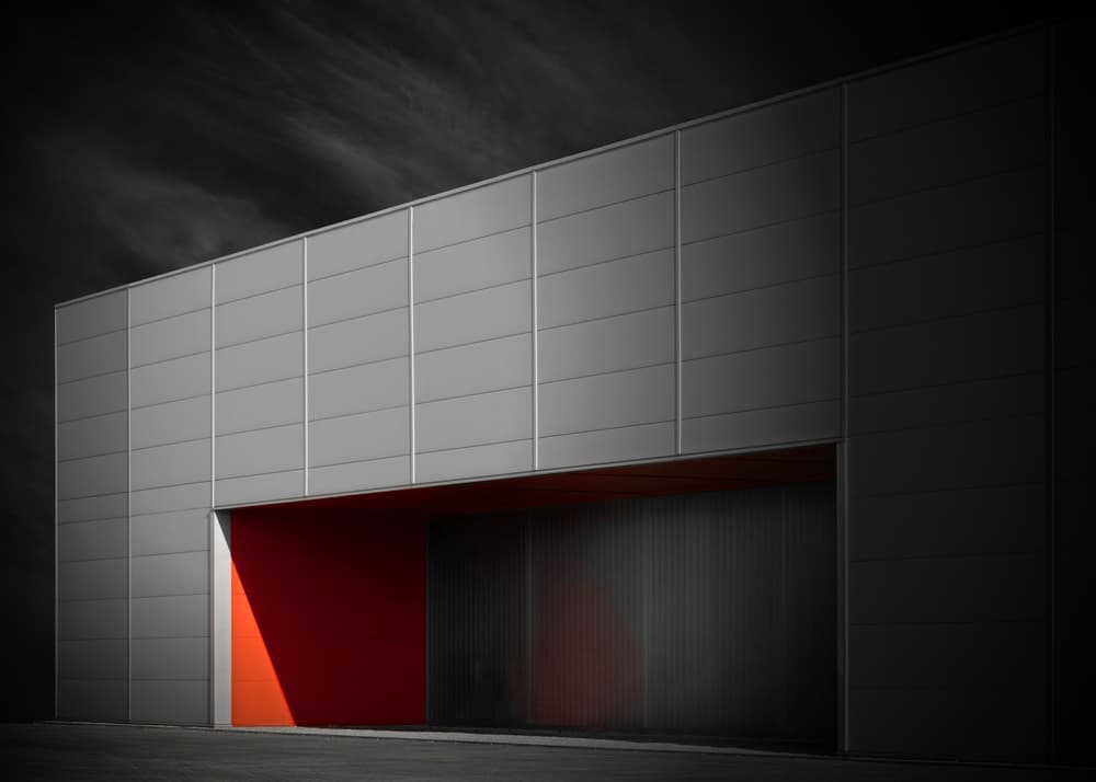Modern Red Architecture by Jeroen van de Wiel — canvas wall art