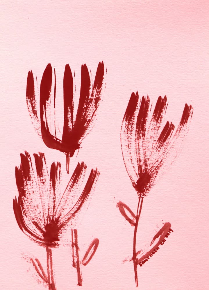Abstract Red Blooms by Santhosh ch — canvas wall art