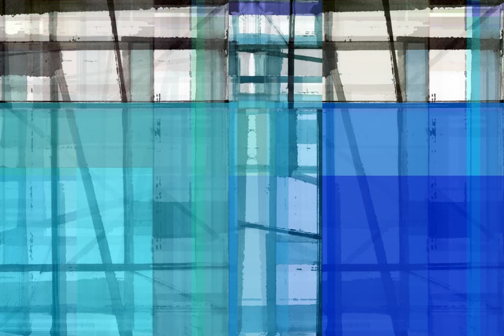 Blue Geometric Abstraction by cartissi — canvas wall art