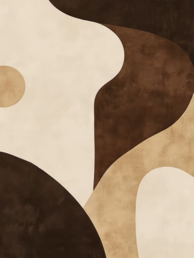 Earthy Flowing Shapes by Bilge Paksoylu — canvas wall art