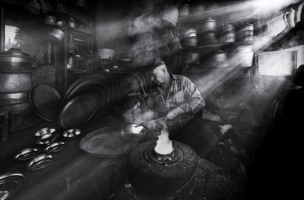 Artisan's Smoky Workshop by durmusceylan — canvas wall art