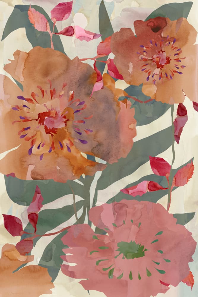 Warm Floral Blooms by casa cartissi — canvas wall art