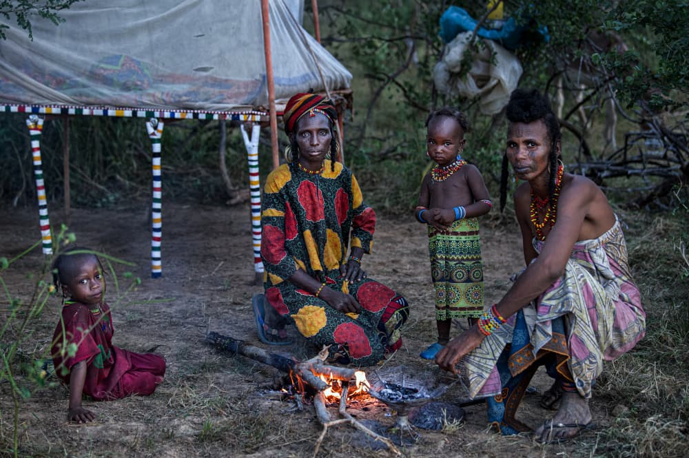 Tribal Family Campfire by Joxe Inazio Kuesta Garmendia — canvas wall art